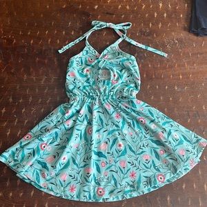 Baileys Blossoms brand floral halter dress with front cut out